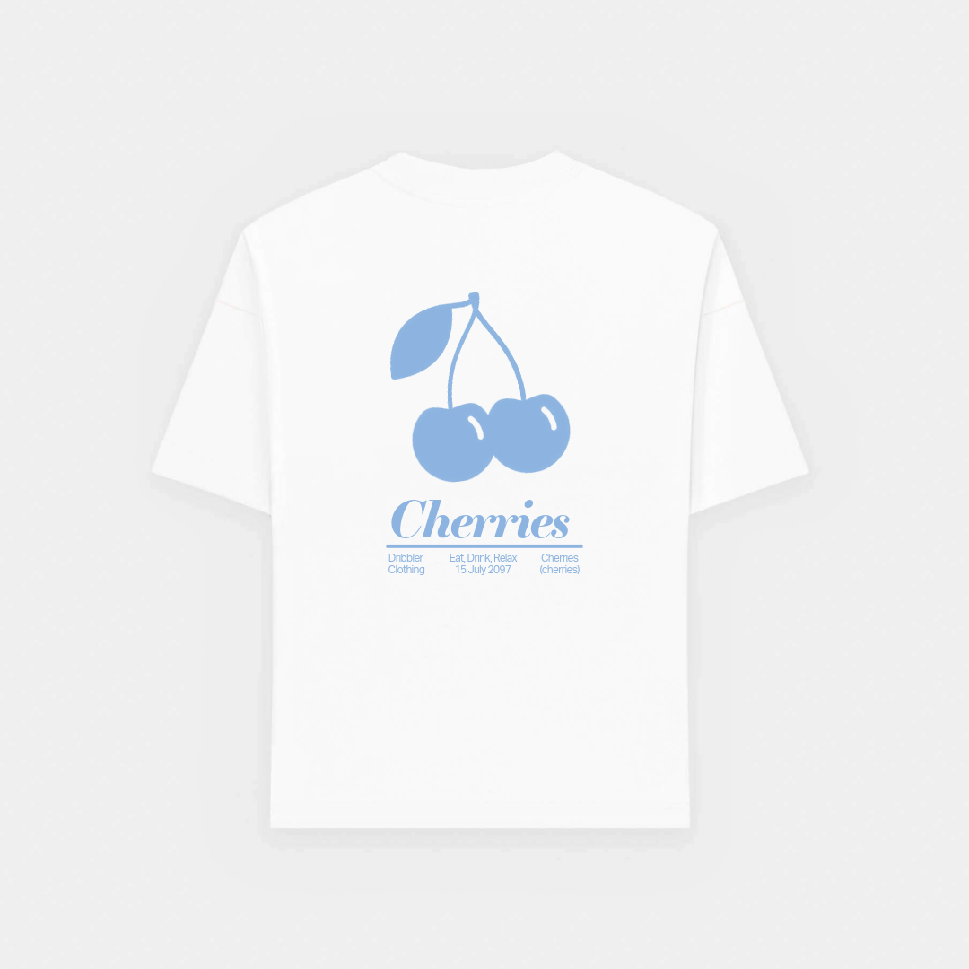 CEREZA Tee White/Baby Blue