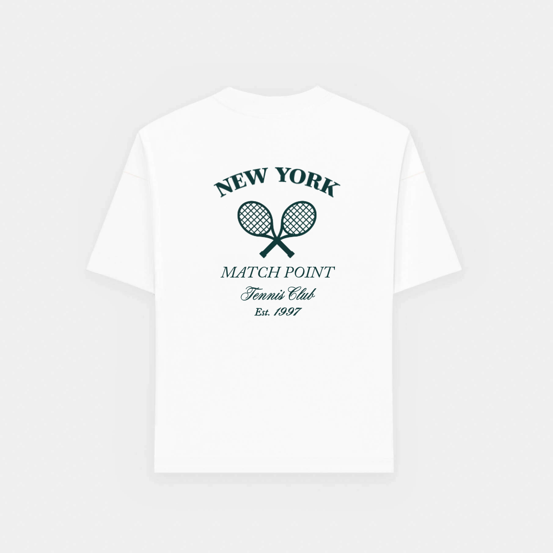 TENNIS Tee White/Dark Green