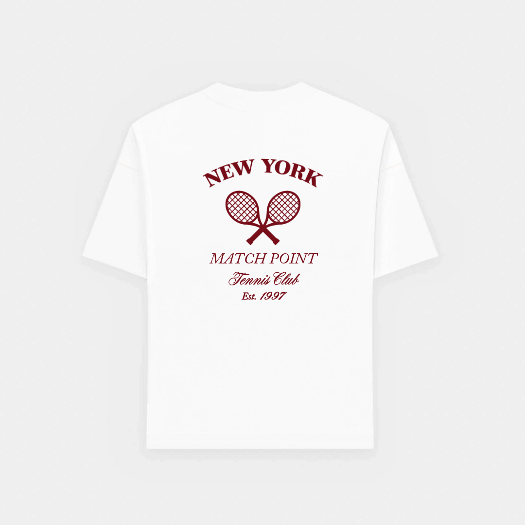 TENNIS Tee White/Red